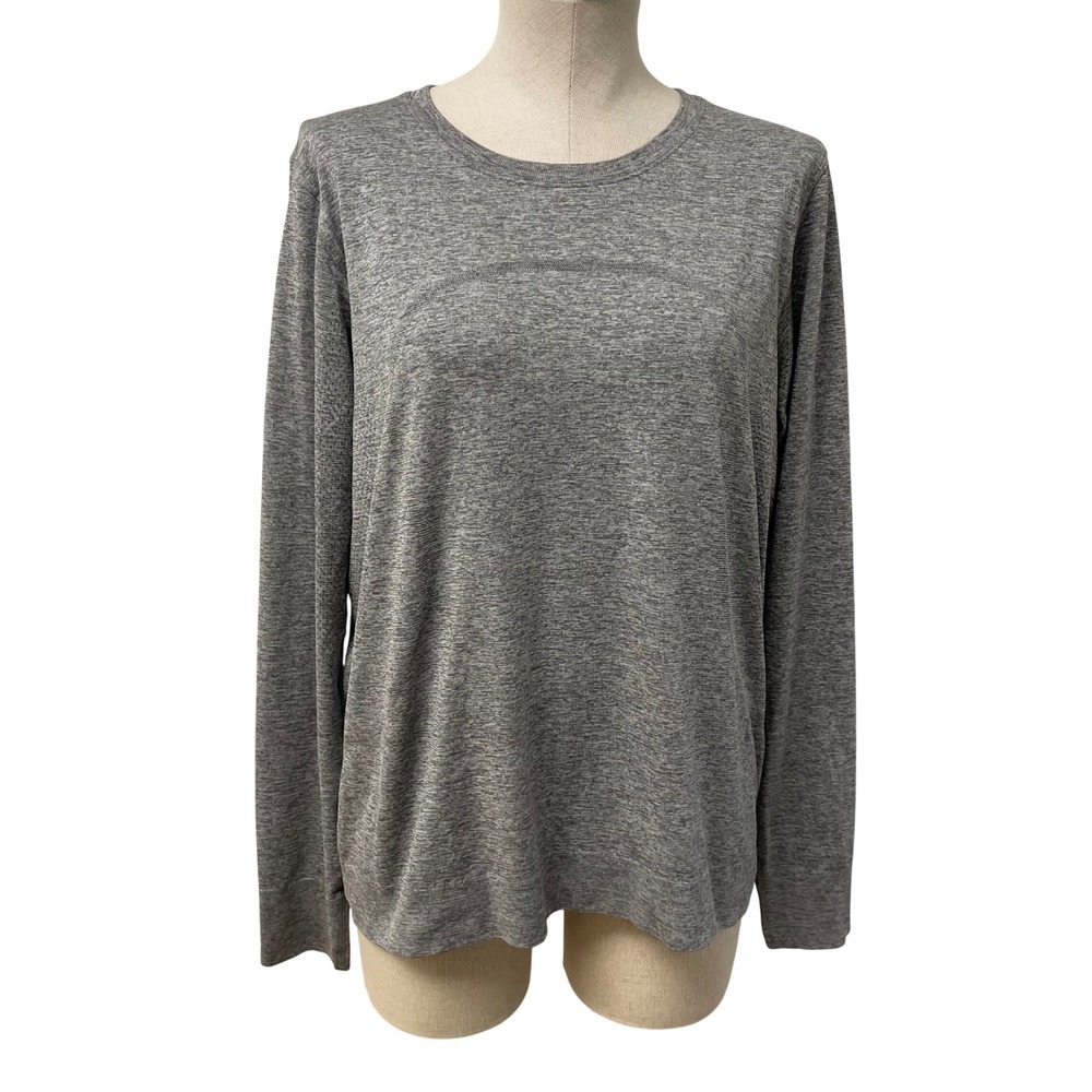 Lululemon Swiftly Tech Long Sleeve Shirt Women 10 Grey Relaxed Fit 2.0